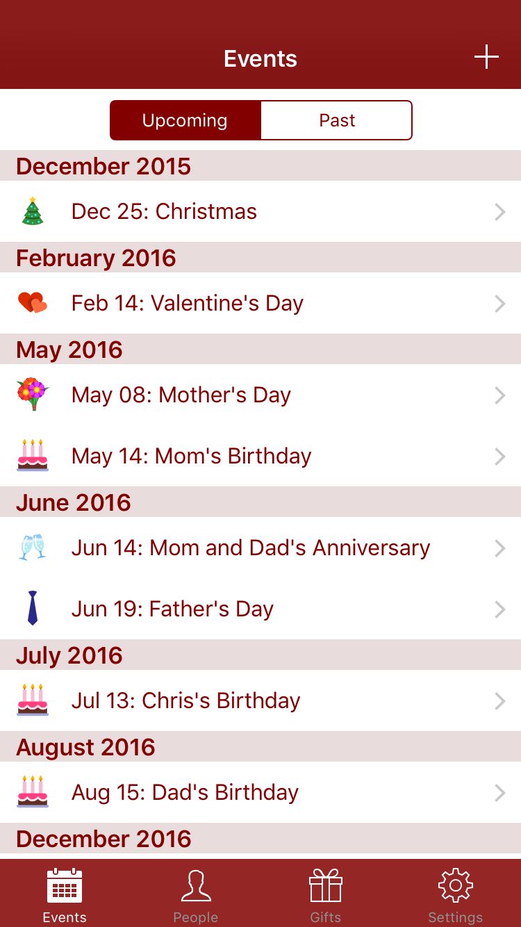 Events List